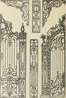 An illustration from Architecture, décoration et ameublement pendant le dix-huitième siècle, Régence - Louis XV. Symétrie et asymétrie proportions légères et courbes capricieuses (1900)