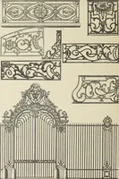 An illustration from Architecture, décoration et ameublement pendant le dix-huitième siècle, Régence - Louis XV. Symétrie et asymétrie proportions légères et courbes capricieuses (1900)