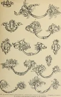 An illustration from Architecture, décoration et ameublement pendant le dix-huitième siècle, Régence - Louis XV. Symétrie et asymétrie proportions légères et courbes capricieuses (1900)