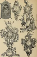 An illustration from Architecture, décoration et ameublement pendant le dix-huitième siècle, Régence - Louis XV. Symétrie et asymétrie proportions légères et courbes capricieuses (1900)