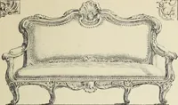 An illustration from Architecture, décoration et ameublement pendant le dix-huitième siècle, Régence - Louis XV. Symétrie et asymétrie proportions légères et courbes capricieuses (1900)