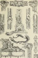 An illustration from Architecture, décoration et ameublement pendant le dix-huitième siècle, Régence - Louis XV. Symétrie et asymétrie proportions légères et courbes capricieuses (1900)