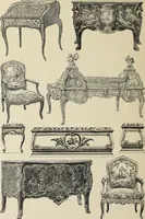 An illustration from Architecture, décoration et ameublement pendant le dix-huitième siècle, Régence - Louis XV. Symétrie et asymétrie proportions légères et courbes capricieuses (1900)