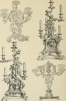 An illustration from Architecture, décoration et ameublement pendant le dix-huitième siècle, Régence - Louis XV. Symétrie et asymétrie proportions légères et courbes capricieuses (1900)