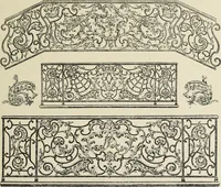 An illustration from Architecture, décoration et ameublement pendant le dix-huitième siècle, Régence - Louis XV. Symétrie et asymétrie proportions légères et courbes capricieuses (1900)