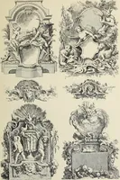 An illustration from Architecture, décoration et ameublement pendant le dix-huitième siècle, Régence - Louis XV. Symétrie et asymétrie proportions légères et courbes capricieuses (1900)