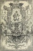 An illustration from Architecture, décoration et ameublement pendant le dix-huitième siècle, Régence - Louis XV. Symétrie et asymétrie proportions légères et courbes capricieuses (1900)
