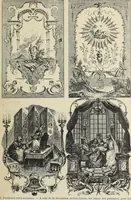 An illustration from Architecture, décoration et ameublement pendant le dix-huitième siècle, Régence - Louis XV. Symétrie et asymétrie proportions légères et courbes capricieuses (1900)