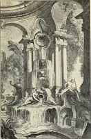 An illustration from Architecture, décoration et ameublement pendant le dix-huitième siècle, Régence - Louis XV. Symétrie et asymétrie proportions légères et courbes capricieuses (1900)