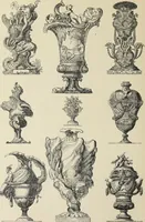 An illustration from Architecture, décoration et ameublement pendant le dix-huitième siècle, Régence - Louis XV. Symétrie et asymétrie proportions légères et courbes capricieuses (1900)