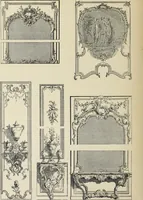 An illustration from Architecture, décoration et ameublement pendant le dix-huitième siècle, Régence - Louis XV. Symétrie et asymétrie proportions légères et courbes capricieuses (1900)