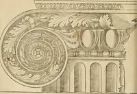 An illustration from Architecture de Philibert de l'Orme ... : uure entiere contenant onze livres, augmentée de deux, & autres figures non encores veuës, tant pour desseins qu'ornemens de maisons : avec vne belle inuention pour bien bastir, & à petits fraiz .. (1626)