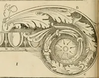 An illustration from Architecture de Philibert de l'Orme ... : uure entiere contenant onze livres, augmentée de deux, & autres figures non encores veuës, tant pour desseins qu'ornemens de maisons : avec vne belle inuention pour bien bastir, & à petits fraiz .. (1626)