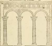 An illustration from Architecture de Philibert de l'Orme ... : uure entiere contenant onze livres, augmentée de deux, & autres figures non encores veuës, tant pour desseins qu'ornemens de maisons : avec vne belle inuention pour bien bastir, & à petits fraiz .. (1626)
