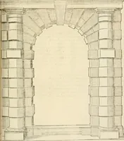 An illustration from Architecture de Philibert de l'Orme ... : uure entiere contenant onze livres, augmentée de deux, & autres figures non encores veuës, tant pour desseins qu'ornemens de maisons : avec vne belle inuention pour bien bastir, & à petits fraiz .. (1626)