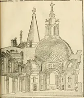 An illustration from Architecture de Philibert de l'Orme ... : uure entiere contenant onze livres, augmentée de deux, & autres figures non encores veuës, tant pour desseins qu'ornemens de maisons : avec vne belle inuention pour bien bastir, & à petits fraiz .. (1626)