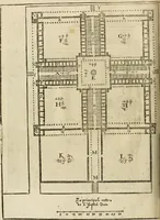 An illustration from Architecture de Philibert de l'Orme ... : uure entiere contenant onze livres, augmentée de deux, & autres figures non encores veuës, tant pour desseins qu'ornemens de maisons : avec vne belle inuention pour bien bastir, & à petits fraiz .. (1626)