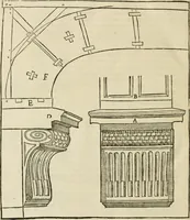 An illustration from Architecture de Philibert de l'Orme ... : uure entiere contenant onze livres, augmentée de deux, & autres figures non encores veuës, tant pour desseins qu'ornemens de maisons : avec vne belle inuention pour bien bastir, & à petits fraiz .. (1626)