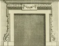 Picture 52 of 62 from Architecture improved, in a collection of modern, elegant and useful designs : from slight and graceful recesses, lodges and other decorations in parks, gardens, woods or forests, to the portico, bath, observatory, and interior ornaments of superb buildings : with great variety of rich embellishments for chimneys in the taste of Inigo Jones, Mr. Kent, &c. : all curiously engraved on fifty copper-plates, octavo (1755), leaf 100
