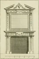 Picture 53 of 62 from Architecture improved, in a collection of modern, elegant and useful designs : from slight and graceful recesses, lodges and other decorations in parks, gardens, woods or forests, to the portico, bath, observatory, and interior ornaments of superb buildings : with great variety of rich embellishments for chimneys in the taste of Inigo Jones, Mr. Kent, &c. : all curiously engraved on fifty copper-plates, octavo (1755), leaf 102