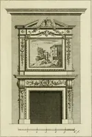 Picture 59 of 62 from Architecture improved, in a collection of modern, elegant and useful designs : from slight and graceful recesses, lodges and other decorations in parks, gardens, woods or forests, to the portico, bath, observatory, and interior ornaments of superb buildings : with great variety of rich embellishments for chimneys in the taste of Inigo Jones, Mr. Kent, &c. : all curiously engraved on fifty copper-plates, octavo (1755), leaf 114