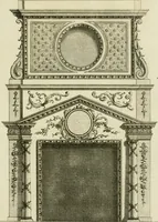 Picture 60 of 62 from Architecture improved, in a collection of modern, elegant and useful designs : from slight and graceful recesses, lodges and other decorations in parks, gardens, woods or forests, to the portico, bath, observatory, and interior ornaments of superb buildings : with great variety of rich embellishments for chimneys in the taste of Inigo Jones, Mr. Kent, &c. : all curiously engraved on fifty copper-plates, octavo (1755), leaf 116
