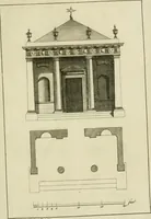 Picture 2 of 62 from Architecture improved, in a collection of modern, elegant and useful designs : from slight and graceful recesses, lodges and other decorations in parks, gardens, woods or forests, to the portico, bath, observatory, and interior ornaments of superb buildings : with great variety of rich embellishments for chimneys in the taste of Inigo Jones, Mr. Kent, &c. : all curiously engraved on fifty copper-plates, octavo (1755), leaf 20