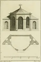 Picture 12 of 62 from Architecture improved, in a collection of modern, elegant and useful designs : from slight and graceful recesses, lodges and other decorations in parks, gardens, woods or forests, to the portico, bath, observatory, and interior ornaments of superb buildings : with great variety of rich embellishments for chimneys in the taste of Inigo Jones, Mr. Kent, &c. : all curiously engraved on fifty copper-plates, octavo (1755), leaf 38