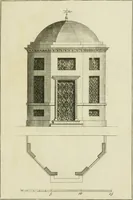 Picture 17 of 62 from Architecture improved, in a collection of modern, elegant and useful designs : from slight and graceful recesses, lodges and other decorations in parks, gardens, woods or forests, to the portico, bath, observatory, and interior ornaments of superb buildings : with great variety of rich embellishments for chimneys in the taste of Inigo Jones, Mr. Kent, &c. : all curiously engraved on fifty copper-plates, octavo (1755), leaf 46