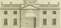 Picture 28 of 62 from Architecture improved, in a collection of modern, elegant and useful designs : from slight and graceful recesses, lodges and other decorations in parks, gardens, woods or forests, to the portico, bath, observatory, and interior ornaments of superb buildings : with great variety of rich embellishments for chimneys in the taste of Inigo Jones, Mr. Kent, &c. : all curiously engraved on fifty copper-plates, octavo (1755), leaf 62