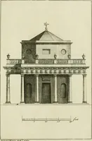 Picture 38 of 62 from Architecture improved, in a collection of modern, elegant and useful designs : from slight and graceful recesses, lodges and other decorations in parks, gardens, woods or forests, to the portico, bath, observatory, and interior ornaments of superb buildings : with great variety of rich embellishments for chimneys in the taste of Inigo Jones, Mr. Kent, &c. : all curiously engraved on fifty copper-plates, octavo (1755), leaf 76