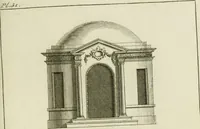 Picture 40 of 62 from Architecture improved, in a collection of modern, elegant and useful designs : from slight and graceful recesses, lodges and other decorations in parks, gardens, woods or forests, to the portico, bath, observatory, and interior ornaments of superb buildings : with great variety of rich embellishments for chimneys in the taste of Inigo Jones, Mr. Kent, &c. : all curiously engraved on fifty copper-plates, octavo (1755), leaf 80