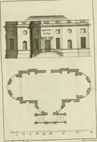 Picture 44 of 62 from Architecture improved, in a collection of modern, elegant and useful designs : from slight and graceful recesses, lodges and other decorations in parks, gardens, woods or forests, to the portico, bath, observatory, and interior ornaments of superb buildings : with great variety of rich embellishments for chimneys in the taste of Inigo Jones, Mr. Kent, &c. : all curiously engraved on fifty copper-plates, octavo (1755), leaf 86