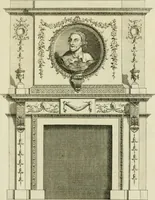 Picture 45 of 62 from Architecture improved, in a collection of modern, elegant and useful designs : from slight and graceful recesses, lodges and other decorations in parks, gardens, woods or forests, to the portico, bath, observatory, and interior ornaments of superb buildings : with great variety of rich embellishments for chimneys in the taste of Inigo Jones, Mr. Kent, &c. : all curiously engraved on fifty copper-plates, octavo (1755), leaf 88