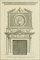 Picture 46 of 62 from Architecture improved, in a collection of modern, elegant and useful designs : from slight and graceful recesses, lodges and other decorations in parks, gardens, woods or forests, to the portico, bath, observatory, and interior ornaments of superb buildings : with great variety of rich embellishments for chimneys in the taste of Inigo Jones, Mr. Kent, &c. : all curiously engraved on fifty copper-plates, octavo (1755), leaf 90