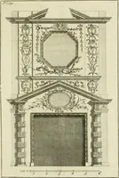 Picture 49 of 62 from Architecture improved, in a collection of modern, elegant and useful designs : from slight and graceful recesses, lodges and other decorations in parks, gardens, woods or forests, to the portico, bath, observatory, and interior ornaments of superb buildings : with great variety of rich embellishments for chimneys in the taste of Inigo Jones, Mr. Kent, &c. : all curiously engraved on fifty copper-plates, octavo (1755), leaf 96
