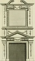 Picture 50 of 62 from Architecture improved, in a collection of modern, elegant and useful designs : from slight and graceful recesses, lodges and other decorations in parks, gardens, woods or forests, to the portico, bath, observatory, and interior ornaments of superb buildings : with great variety of rich embellishments for chimneys in the taste of Inigo Jones, Mr. Kent, &c. : all curiously engraved on fifty copper-plates, octavo (1755), leaf 98