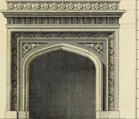 An illustration from Gothic architecture, improved by rules and proportions : in many grand designs of columns, doors, windows, chimney-pieces, arcades, colonades, porticos, umbrellos, temples and pavillions &c. : with plans, elevations and profiles (1747)