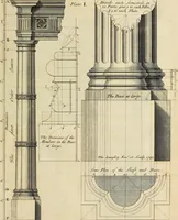 An illustration from Gothic architecture, improved by rules and proportions : in many grand designs of columns, doors, windows, chimney-pieces, arcades, colonades, porticos, umbrellos, temples and pavillions &c. : with plans, elevations and profiles (1747)