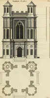 An illustration from Gothic architecture, improved by rules and proportions : in many grand designs of columns, doors, windows, chimney-pieces, arcades, colonades, porticos, umbrellos, temples and pavillions &c. : with plans, elevations and profiles (1747)