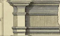 An illustration from Gothic architecture, improved by rules and proportions : in many grand designs of columns, doors, windows, chimney-pieces, arcades, colonades, porticos, umbrellos, temples and pavillions &c. : with plans, elevations and profiles (1747)
