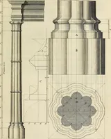 An illustration from Gothic architecture, improved by rules and proportions : in many grand designs of columns, doors, windows, chimney-pieces, arcades, colonades, porticos, umbrellos, temples and pavillions &c. : with plans, elevations and profiles (1747)