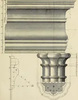 An illustration from Gothic architecture, improved by rules and proportions : in many grand designs of columns, doors, windows, chimney-pieces, arcades, colonades, porticos, umbrellos, temples and pavillions &c. : with plans, elevations and profiles (1747)