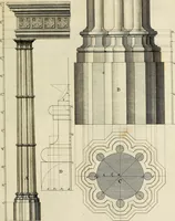 An illustration from Gothic architecture, improved by rules and proportions : in many grand designs of columns, doors, windows, chimney-pieces, arcades, colonades, porticos, umbrellos, temples and pavillions &c. : with plans, elevations and profiles (1747)