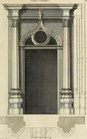 An illustration from Gothic architecture, improved by rules and proportions : in many grand designs of columns, doors, windows, chimney-pieces, arcades, colonades, porticos, umbrellos, temples and pavillions &c. : with plans, elevations and profiles (1747)