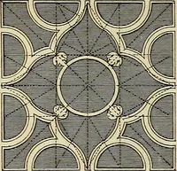 An illustration from Gothic architecture, improved by rules and proportions : in many grand designs of columns, doors, windows, chimney-pieces, arcades, colonades, porticos, umbrellos, temples and pavillions &c. : with plans, elevations and profiles (1747)