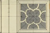 An illustration from Gothic architecture, improved by rules and proportions : in many grand designs of columns, doors, windows, chimney-pieces, arcades, colonades, porticos, umbrellos, temples and pavillions &c. : with plans, elevations and profiles (1747)