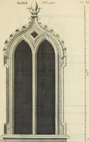 An illustration from Gothic architecture, improved by rules and proportions : in many grand designs of columns, doors, windows, chimney-pieces, arcades, colonades, porticos, umbrellos, temples and pavillions &c. : with plans, elevations and profiles (1747)