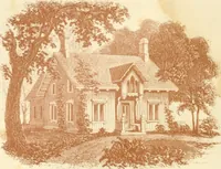 An illustration from The architecture of country houses : including designs for cottages, farm houses, and villas, with remarks on interiors, furniture, and the best modes of warming and ventilating (1851)