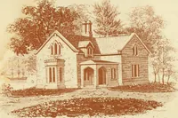 An illustration from The architecture of country houses : including designs for cottages, farm houses, and villas, with remarks on interiors, furniture, and the best modes of warming and ventilating (1851)